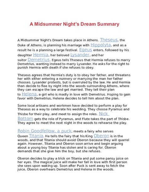 a midnight summer's dream sparknotes|midsummer nights dream short summary.